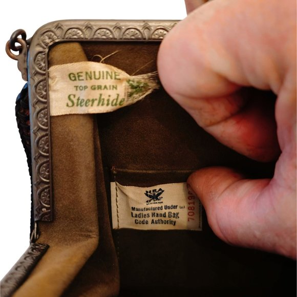 Vintage 1933-1935 Leather Hand-tooled Purse - Picture 2 of 5